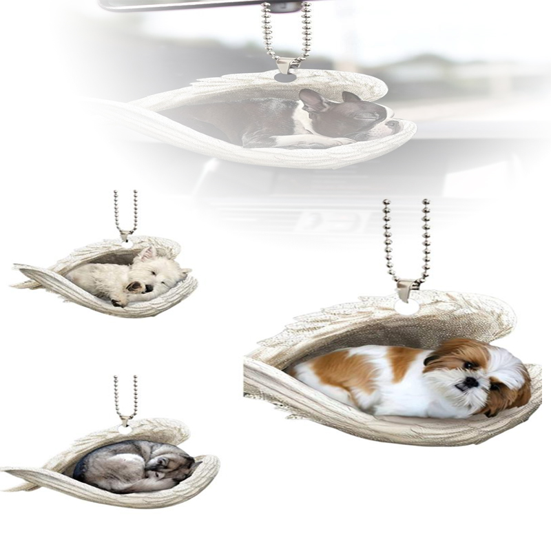Car Accessories Mirror Hanging - 1*Creatieve Slapende Engel Vleugel Puppy Gedenkstuk