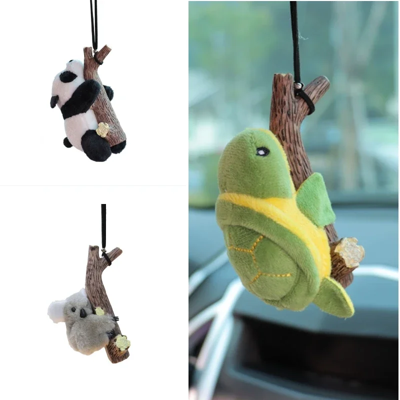 Car Accessories Mirror Hanging - 1Pc Leuke Cartoon Schildpad Panda Pluche