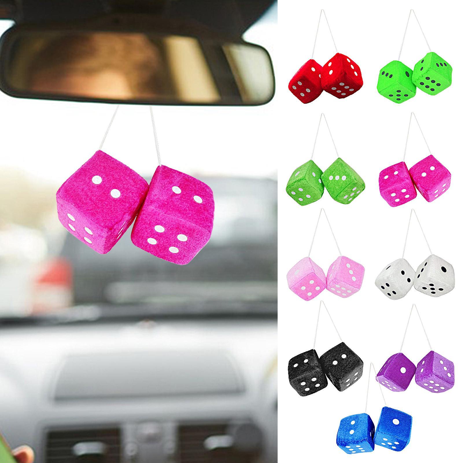 Car Accessories Mirror Hanging - Autohanger Kleurrijke Pluche Dobbelstenen Craps Auto