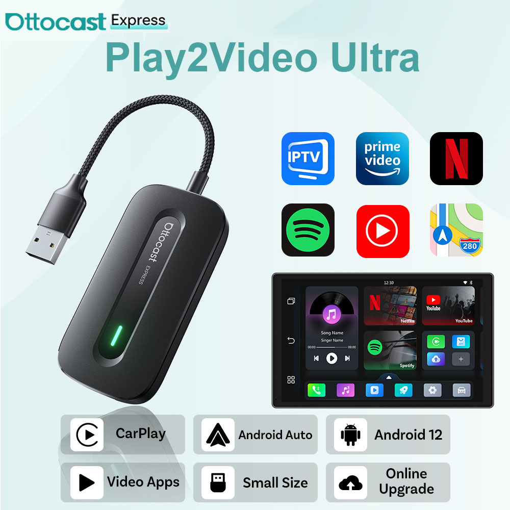 Car Accessories Youtube - OTTOCAST Play2Video Express draadloze CarPlay Android