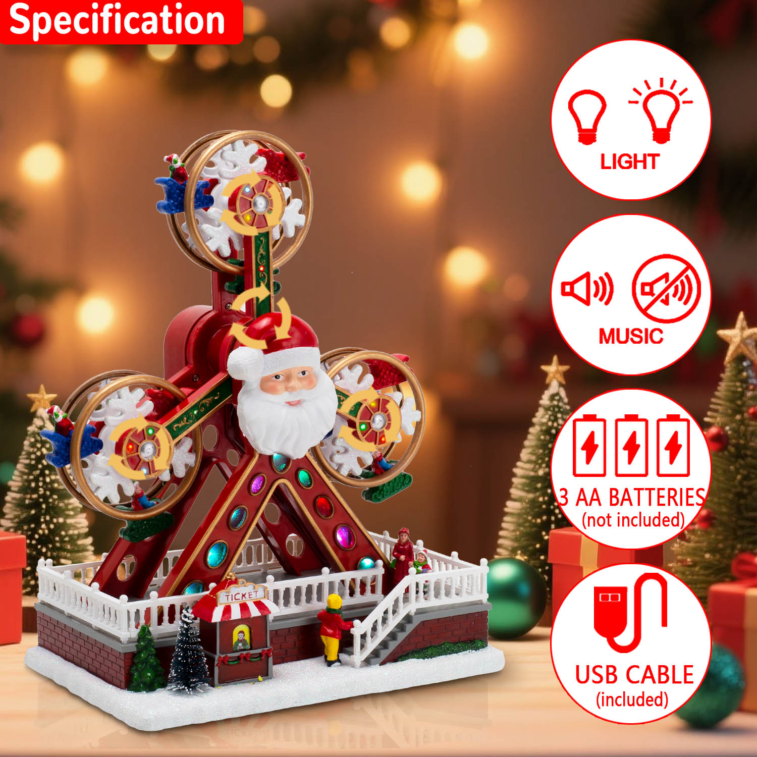 Kerst reuzenraddecoratie met k - Car Accessories Walmart recensie en prijs