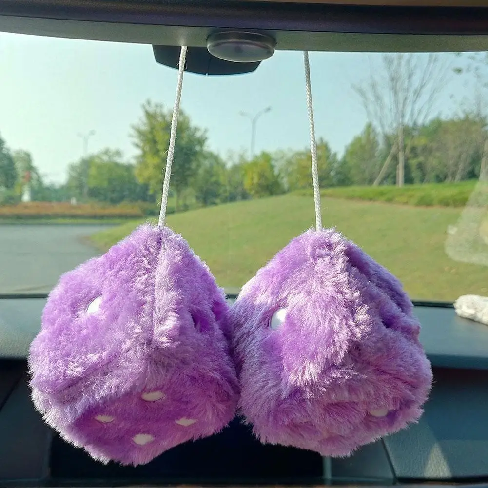 7,5 cm zachte fuzzy dobbelsten - Car Accessories Mirror Hanging recensie en prijs