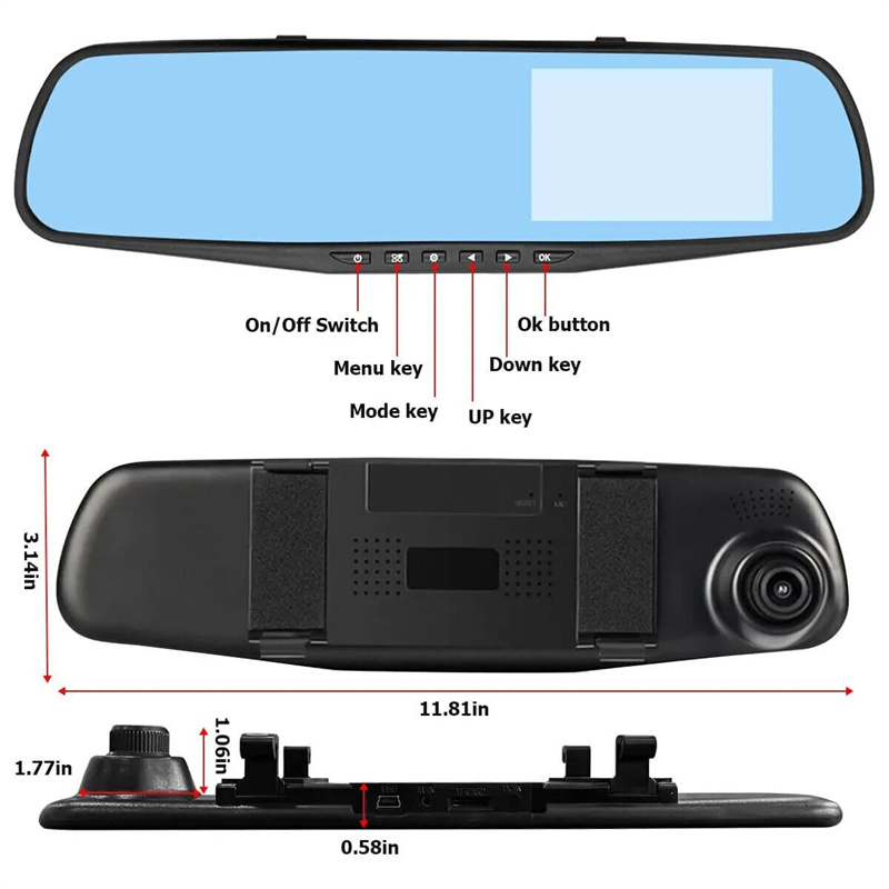 Spiegel Dashcam Fhd Dubbele Le - Car Accessories Youtube recensie en prijs